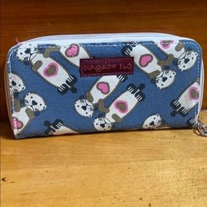 Bungalow 360 canvas zip wallet/clutch